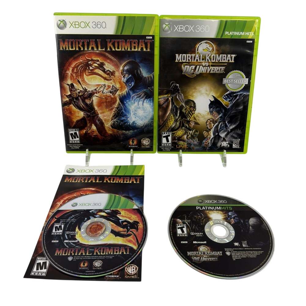 Xbox 360 Mortal Kombat CIB & Mortal Kombat vs DC Universe Game and Case - Lot